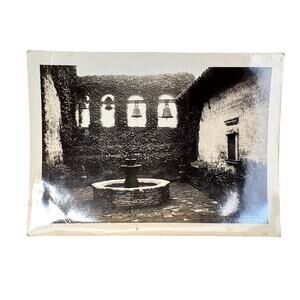Vtg Mission San Juan Capistrano B&W Monochrome Orig Photo 1940s Found Snapshot